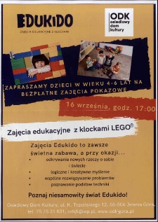 Edukido : zajęcia edukacyjne z klockami LEGO - plakat [Dokument życia społecznego]