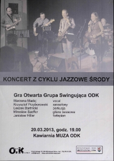 Koncert z cyklu Jazzowe Środy - plakat [Dokument życia społecznego]