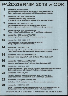 Październik 2013 w ODK - ulotka [Dokument życia społecznego]