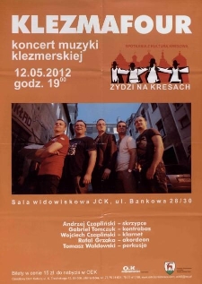 Klezmafour : koncert muzyki klezmerskiej - plakat [Dokument życia społecznego]