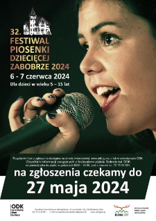 32. Festiwal Piosenki Dziecięcej Zabobrze 2024 - plakat [Dokument życia społecznego]