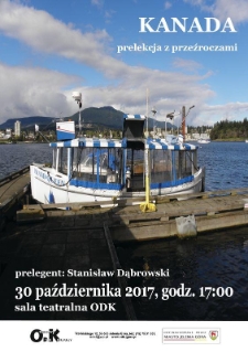 Kanada : prelekcja z przeźroczami- plakat [Dokument życia społecznego]