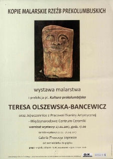 Kopie malarskie rzeźb prekolumbijskich : wystawa malarstwa - plakat [Dokument życia społecznego]