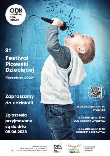 31. Festiwal Piosenki Dziecięcej "Zabobrze 2023" - plakat [Dokument życia społecznego]