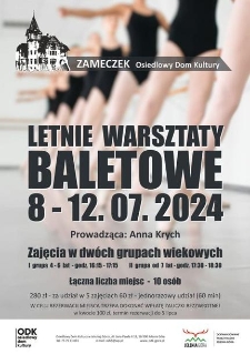 Letnie warsztaty baletowe - plakat [Dokument życia społecznego]