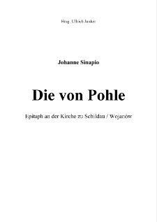 Die von Pohle Epitaph an der Kirche zu Schildau / Wojanów [Dokument elektroniczny]