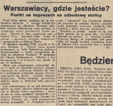 Warszawiacy, gdzie jesteście? Pustki na imprezach na odbudowę stolicy