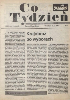 Co Tydzień : NSZZ Solidarność Region Dolny Śląsk, 1991, nr 1