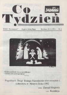 Co Tydzień : NSZZ Solidarność Region Dolny Śląsk, 1991, nr 4