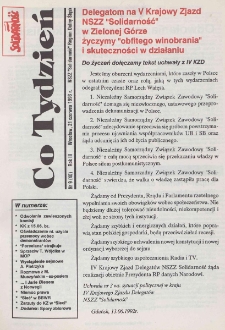 Co Tydzień : NSZZ Solidarność Region Dolny Śląsk, 1993, nr 9 (40)