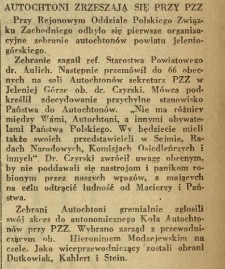 Autochtoni zrzeszają się przy PZZ