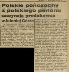 Polskie pończochy z polskiego perlonu zaczynają produkować w Jeleniej Górze