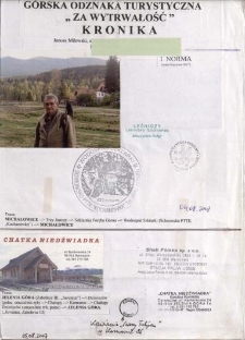 G&oacute;rska Odznaka Turystyczna "Za wytrwałość". Kronika [Dokument życia społecznego]