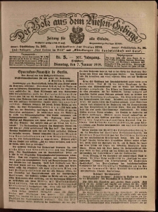 Der Bote aus dem Riesen-Gebirge : Zeitung für alle Stände, R. 107, 1919, nr 5