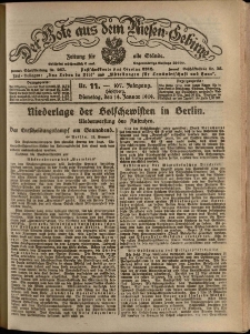 Der Bote aus dem Riesen-Gebirge : Zeitung für alle Stände, R. 107, 1919, nr 11