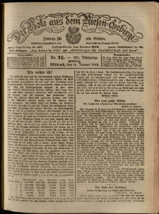 Der Bote aus dem Riesen-Gebirge : Zeitung für alle Stände, R. 107, 1919, nr 12