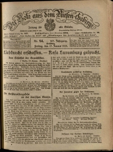 Der Bote aus dem Riesen-Gebirge : Zeitung für alle Stände, R. 107, 1919, nr 14