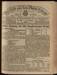 Der Bote aus dem Riesen-Gebirge : Zeitung für alle Stände, R. 107, 1919, nr 19