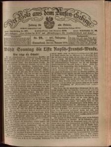 Der Bote aus dem Riesen-Gebirge : Zeitung für alle Stände, R. 107, 1919, nr 21