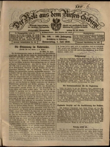 Der Bote aus dem Riesen-Gebirge : Zeitung für alle Stände, R. 108, 1920, nr 149