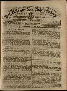 Der Bote aus dem Riesen-Gebirge : Zeitung für alle Stände, R. 108, 1920, nr 167