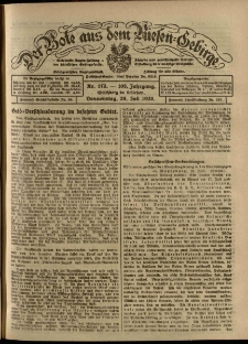 Der Bote aus dem Riesen-Gebirge : Zeitung für alle Stände, R. 108, 1920, nr 173