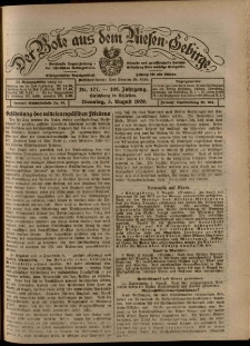 Der Bote aus dem Riesen-Gebirge : Zeitung für alle Stände, R. 108, 1920, nr 177