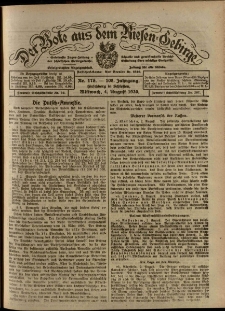 Der Bote aus dem Riesen-Gebirge : Zeitung für alle Stände, R. 108, 1920, nr 178