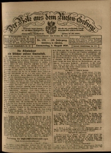 Der Bote aus dem Riesen-Gebirge : Zeitung für alle Stände, R. 108, 1920, nr 179