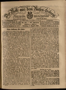 Der Bote aus dem Riesen-Gebirge : Zeitung für alle Stände, R. 108, 1920, nr 182