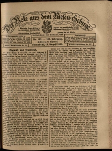 Der Bote aus dem Riesen-Gebirge : Zeitung für alle Stände, R. 108, 1920, nr 187