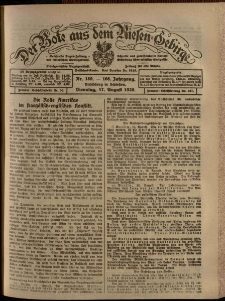 Der Bote aus dem Riesen-Gebirge : Zeitung für alle Stände, R. 108, 1920, nr 189