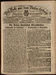 Der Bote aus dem Riesen-Gebirge : Zeitung für alle Stände, R. 108, 1920, nr 194