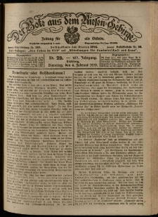 Der Bote aus dem Riesen-Gebirge : Zeitung für alle Stände, R. 107, 1919, nr 29