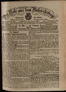 Der Bote aus dem Riesen-Gebirge : Zeitung f&uuml;r alle St&auml;nde, R. 107, 1919, nr 31