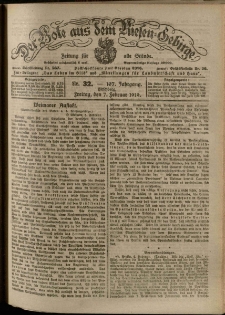 Der Bote aus dem Riesen-Gebirge : Zeitung für alle Stände, R. 107, 1919, nr 32