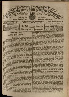 Der Bote aus dem Riesen-Gebirge : Zeitung für alle Stände, R. 107, 1919, nr 36