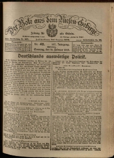 Der Bote aus dem Riesen-Gebirge : Zeitung für alle Stände, R. 107, 1919, nr 40