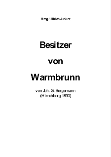 Besitzer von Warmbrunn [Dokument elektroniczny]