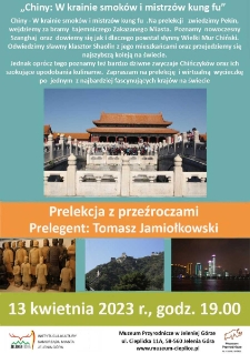 Chiny : w krainie smoków i mistrzów kung fu - plakat [Dokument życia społecznego]