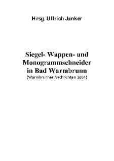 Siege l- Wappen - und Monogramm schneider in Bad Warmbrunn [Dokument elektroniczny]