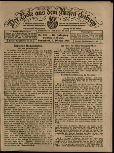 Der Bote aus dem Riesen-Gebirge : Zeitung für alle Stände, R. 108, 1920, nr 229