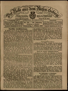 Der Bote aus dem Riesen-Gebirge : Zeitung für alle Stände, R. 108, 1920, nr 233