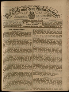 Der Bote aus dem Riesen-Gebirge : Zeitung für alle Stände, R. 108, 1920, nr 270