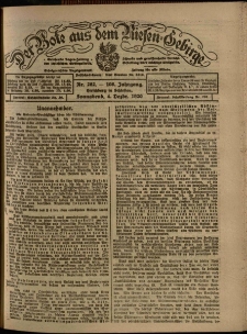 Der Bote aus dem Riesen-Gebirge : Zeitung für alle Stände, R. 108, 1920, nr 282