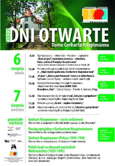 Dni otwarte Domu Gerharta Hauptmanna - plakat [Dokument życia społecznego]