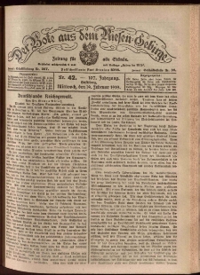 Der Bote aus dem Riesen-Gebirge : Zeitung für alle Stände, R. 107, 1919, nr 42