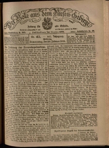 Der Bote aus dem Riesen-Gebirge : Zeitung für alle Stände, R. 107, 1919, nr 43