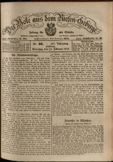 Der Bote aus dem Riesen-Gebirge : Zeitung für alle Stände, R. 107, 1919, nr 46