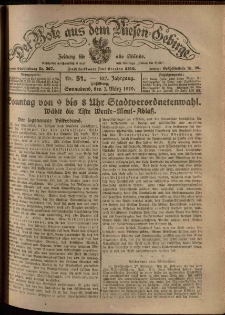 Der Bote aus dem Riesen-Gebirge : Zeitung für alle Stände, R. 107, 1919, nr 51